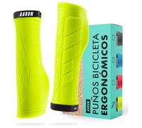 Aaron Fit puños de Bicicleta Acolchados de Gel, puños Deportivos Antideslizantes, puños para Bicicletas eléctricas, Bicicleta de Trekking, Bicicleta de montaña, Bicicleta de Cross, fijación, Amarillo