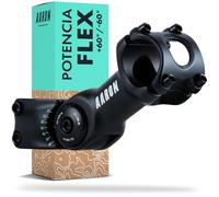 AARON Flex Bike Stem - Potencia de manillar ajustable en altura - potencia para una postura sentada ergonómica - elevador de manillar de bicicleta adecuado para bicicleta de trekking, de ciudad, negro