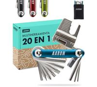 AARON Herramienta multifunción 20 en 1 para bicicleta, de acero inoxidable/aluminio, plegable, con muchas funciones, en azul