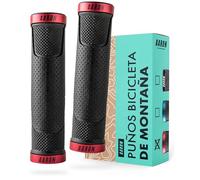 AARON Puños de Bicicleta MTB, puños Deportivos de Goma Antideslizante, puños de Gel con Tapa para Manillar para Bicicleta de montaña, Trekking, Bicicleta eléctrica, Cross, Fixie y Mucho más