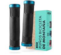 Aaron Puños Deportivos para Bicicleta de montaña, de Goma Antideslizante, Color Azul, con Tapones para el Manillar, para Bicicleta de montaña, Bicicleta de montaña, Bicicleta eléctrica, Bicicleta de