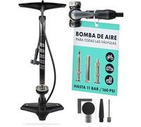 AARON Sport One - Bomba de pie para Bicicleta manómetro para Todo Tipo de válvulas, con Accesorio para Pelotas, Amarillo