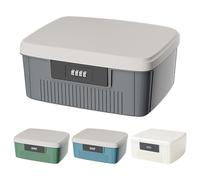 Aartner Caja con cerradura, 25 x 20 x 10 cm, caja con cerradura, caja de medicamentos ABS con cerradura de combinación, caja de medicamentos de doble capa, grande, con divisor y cerradura de