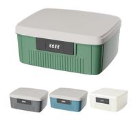 Aartner Caja con cerradura, 25 x 20 x 10 cm, caja con cerradura, caja de medicamentos ABS con cerradura de combinación, caja de medicamentos de doble capa, grande, con divisor y cerradura de