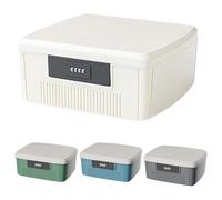 Aartner Caja con cerradura, 25 x 20 x 10 cm, caja con cerradura, caja de medicamentos ABS con cerradura de combinación, caja de medicamentos de doble capa, grande, con divisor y cerradura de
