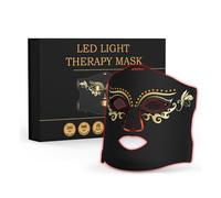 Aartner Máscara LED para la cara, máscara de terapia de luz roja, 8 colores LED, 3 intensidades de luz, para todo tipo de pieles, en casa, antienvejecimiento, arrugas (negro)
