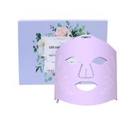 Aartner Máscara LED para la cara, máscara de terapia de luz roja, 8 colores LED, 3 intensidades de luz, para todo tipo de pieles, en casa, antiedad, arrugas (morado)