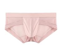 aaSccex - Calzoncillos para hombre, seda helada, para hombre, cálculo, de secado rápido, flexible, ligeras, de color liso, bragas de malla elástica para hombre, transparente y transpirable, rojo, XXL