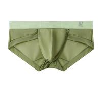 aaSccex - Calzoncillos para hombre, seda helada, para hombre, cálculo, de secado rápido, flexible, ligeras, de color liso, bragas de malla elástica para hombre, transparente y transpirable, verde, XXL