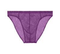 AaSccex - Calzoncillos para hombre, sexy, ligera, cómoda, transpirable, bragas elásticas, sexy, erótica, suave, sin costura, color sólido, malva, XL