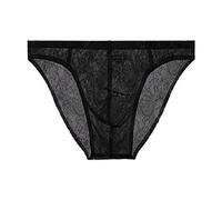 AaSccex - Calzoncillos para hombre, sexy, ligera, cómoda, transpirable, bragas elásticas, sexy, erótica, suave, sin costura, color sólido, Negro , M