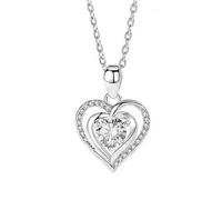 aaSccex Collar con medallón de corazón, collares largos para mujer, color azul moderno, collar de plata para mujer, collar de plata, collar largo bohemio de moda, joyería de disfraz, Metal, No es una