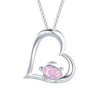 aaSccex Collar con medallón de corazón, gargantilla de plata para mujer, collares personalizados de circonita, joyería de moda con colgante de tortuga, regalos para mujeres amantes, Metal, No es una