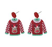 aaSccex - Limpiador de descubrimientos, pegamento, joyería linda, santa, árbol de muñeco de nieve, orejas para mujer, kit de estampado de herramientas, joyas, talla única, Acrílico, Sin piedra