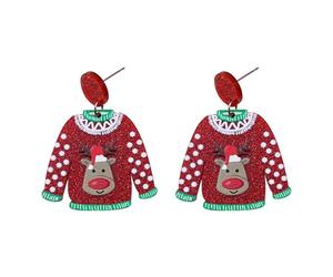 aaSccex - Limpiador de descubrimientos, pegamento, joyería linda, santa, árbol de muñeco de nieve, orejas para mujer, kit de estampado de herramientas, joyas, talla única, Acrílico, Sin piedra