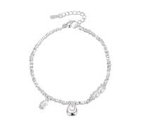 aaSccex Pulsera con dijes para parejas, pulseras de plata para mujer, pulsera de amistad para mujeres, parejas, perlas de plata de ley, perlas simples para dama de honor, niñas, esposa, pulseras de