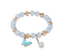 aaSccex Pulseras curativas para hombres 2024 Nueva imitación Jade Butterfly Glass Bracelet Children's Bead Bracelet enes Pulsera Hombre, A, Resina, No es una piedra preciosa
