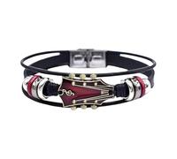 aaSccex Pulseras para mujer, pulsera de guitarra de piel sintética retro con cierre de acero inoxidable, joyería de rock para entusiastas de la música, accesorio para hombres y mujeres, pulseras para