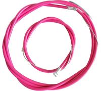 AASh Juego completo de cables de freno de cable interior delantero y trasero con tapa para bicicleta, color rosa