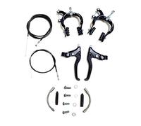 AASh Juego Completo de Frenos de Pinza de Bicicleta de montaña | Cables Palanca Negra | Bicicletas BMX MTB Old School Caliper | Calibrador con palancas Negras