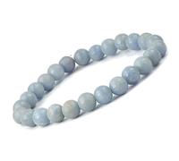 Aashita Creations Angelite Natural Semi Precious Crystal Stone 8mm Beads Bracelet for Reiki Healing and Crystal Healing Chakra Stones