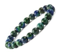 Aashita Creations Azurite Natural Semi Precious Crystal Stone 8mm Beads Bracelet for Reiki Healing and Crystal Healing Chakra Stones