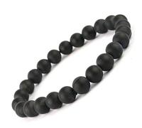 Aashita Creations Black Onyx Matt Natural Semi Precious Crystal Stone 8mm Beads Bracelet for Reiki Healing and Crystal Healing Chakra Stones