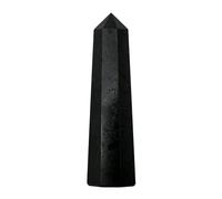 Aashita Creations Black Tourmaline Crystal Tower Obelisk Point for Chakra, Healing and Balancing - AAA Grade Original Certified Gemstone Agate for Reiki Meditation Yoga Spiritual (2-3 Inches)