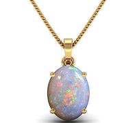 Aashita Creations Certified Natural Opal Pendant Locket 5.25 Ratti / 4.52 Carat (Australian Opal) Brilliant Cut Certified Astrological Gemstone