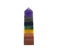 Aashita Creations Chakra Crystal Tower Obelisk Point for Chakra, Healing and Balancing - AAA Grade Original Certified Gemstone Agate for Reiki Meditation Yoga Spiritual (2-3 Inches)