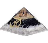 Aashita Creations Cleanse & Protect 3 Layer ORGONITE Pyramid - Selenite & Black Tourmaline Crystals Clear Quartz