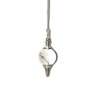 Aashita Creations Clear Quartz Ball Healing Heart Crystal Dowsing Divination Pendulum