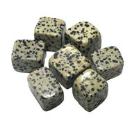 Aashita Creations Dalmatian Jasper Stones Tumbles Polished for Vastu Feng Shui Chakra Aura Personal Reiki Healing Crystals (100 Grams, With Jute Bag)