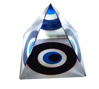 Aashita Creations Feng Shui Crystal Evil Eye Pyramid for Vastu Correction & Spiritual Healing (5 Cms) (1 Pc)