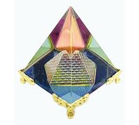 Aashita Creations Fengshui Multicolor Crystal Pyramid for Positive Energy and Vastu Correction, Good Luck & Prosperity (6cm)