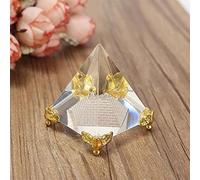 Aashita Creations Fengshui Multicolor Crystal Pyramid On Golden Stand for Positive Energy and Vastu Correction
