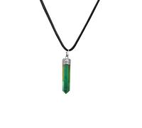 Aashita Creations Green Aventurine Healing Crystal Pendant, Unisex Pendant, Crystal Chain Necklace, Crystal Locket (Pencil Shape)