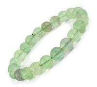 Aashita Creations Green Fluorite Natural Semi Precious Crystal Stone 8mm Beads Bracelet for Reiki Healing and Crystal Healing Chakra Stones