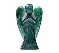 Aashita Creations Green Jade Angel Crystal Angel Natural Healing Stone Angel Hand Carved Stone Angel Gift, Size 2 Inch