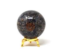 Aashita Creations Iolite Orgone Sphere Ball with Holder - Natural Carved 50-60 mm