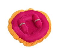 Aashita Creations - Juego de colchón suave con 3 almohadas en tejido de terciopelo para 0 a 5 nº Laddu Gopal Ji/Kanha Ji/Thakur Ji- Tamaño-Grande-Color-Magenta