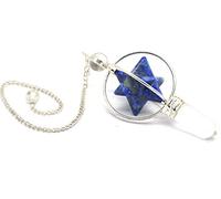 Aashita Creations Lapis Merkaba Star Healing Heart Crystal Dowsing Divination Pendulum