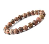 Aashita Creations Leopard Jasper Natural Semi Precious Crystal Stone 8mm Beads Bracelet for Reiki Healing and Crystal Healing Chakra Stones