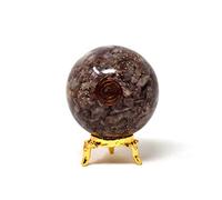 Aashita Creations Lepidolite Orgone Sphere Ball with Holder - Natural Carved 50-60 mm