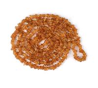 Aashita Creations Natural Hessonite Mala/Necklace Natural Crystal Stone Chip Bead Mala for Reiki Healing and Crystal Healing Stone