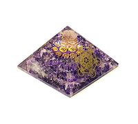 Aashita Creations Natural Orgonite Energy Pyramid Amethyst Reiki Healing Gemstone