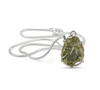 Aashita Creations Natural Pyrite Pendant, Crystal Stone Locket - Pendant with Metal Chain for Reiki Healing and Crystal Healing Gemstone for Unisex