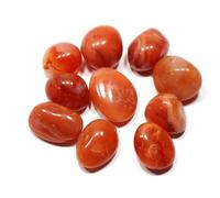 Aashita Creations Natural Red Carnelian Pebbles Tumbled Stone - Reiki Healing Crystals (Jute Bag, 200 grams)