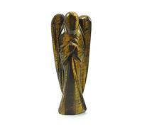 Aashita Creations Natural Tiger Eye Angel Celestial Guardian Angel Wings Statue Figurine Handcarved Home & Altar Decor Healing Stone, Reiki, Crystal Therapy (3 Inches)