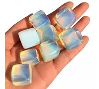 Aashita Creations Opalite Pebbles Stone for Vastu Feng Shui Chakra Aura Personal Reiki Healing Crystals (100 Grams, With Jute Bag)